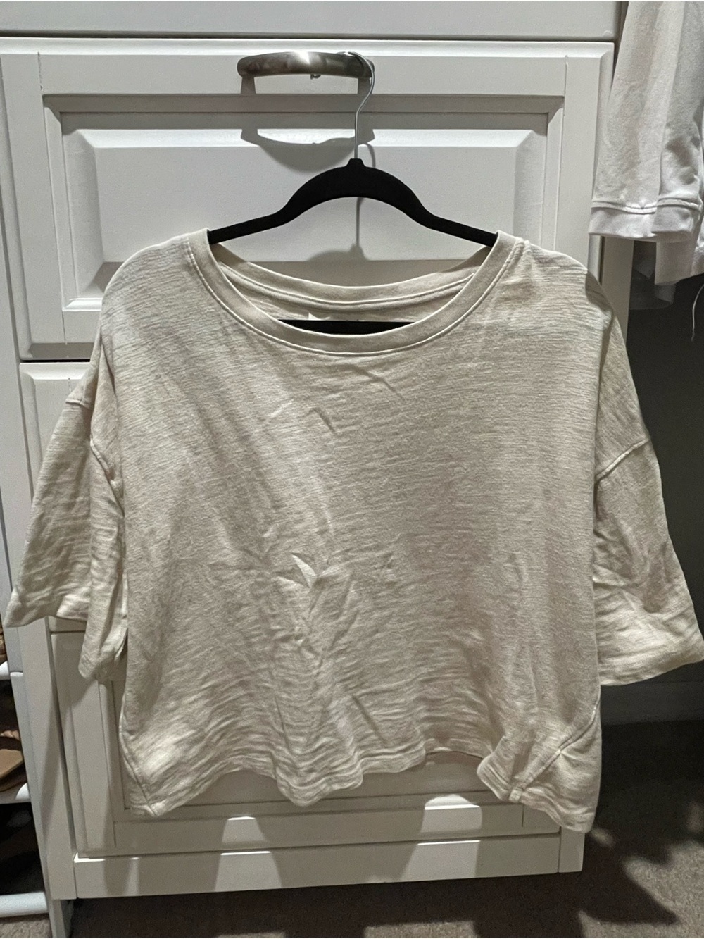 Universal Thread Casual Boxy Crop Tee in Cream - Women's Top